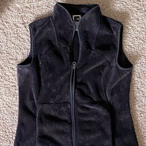 Warm fuzzy black North Face vest